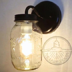 Mason Jar Wall SCONCE Lighting Fixture -Farmhouse Bathroom Vanity Flush Mount Light Lamp Pendant Chandelier Track Fan Rustic Country Kitchen