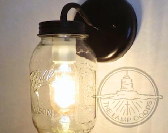 Mason Jar Wall SCONCE Lighting Fixture -Farmhouse Bathroom Vanity Flush Mount Light Lamp Pendant Chandelier Track Fan Rustic Country Kitchen
