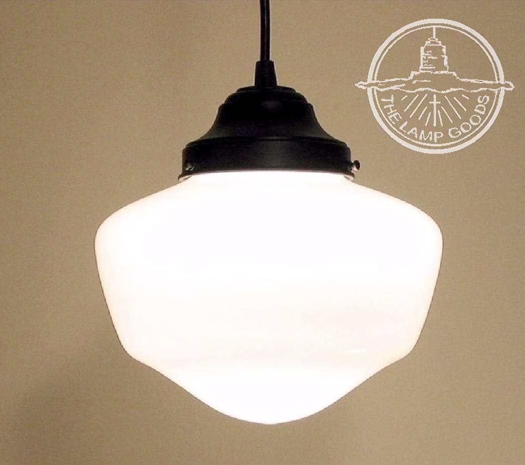 Machias. PENDANT LIGHT Fixture School House Replica Glass Etsy