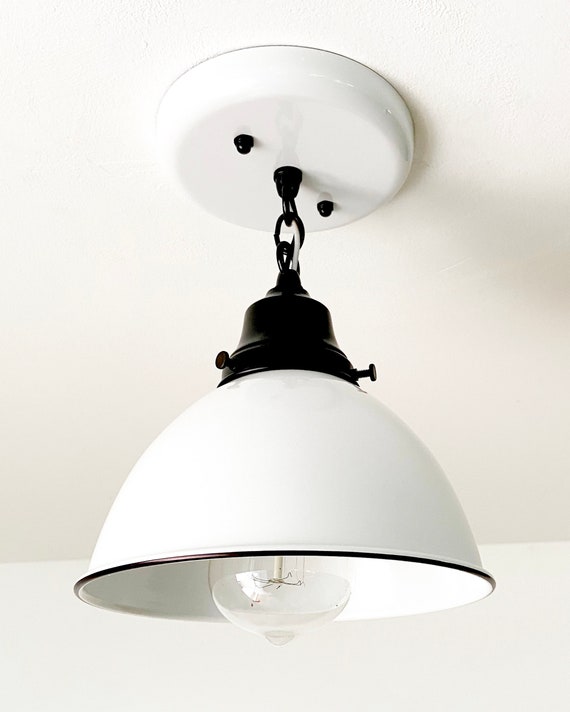 White farmhouse flush mount light deals