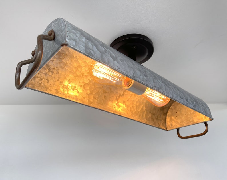 galvanized kitchen light fixture