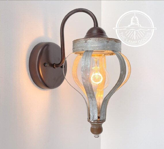 Galvanized Barn Wall Light Farmhouse Bathroom Light Fixtures