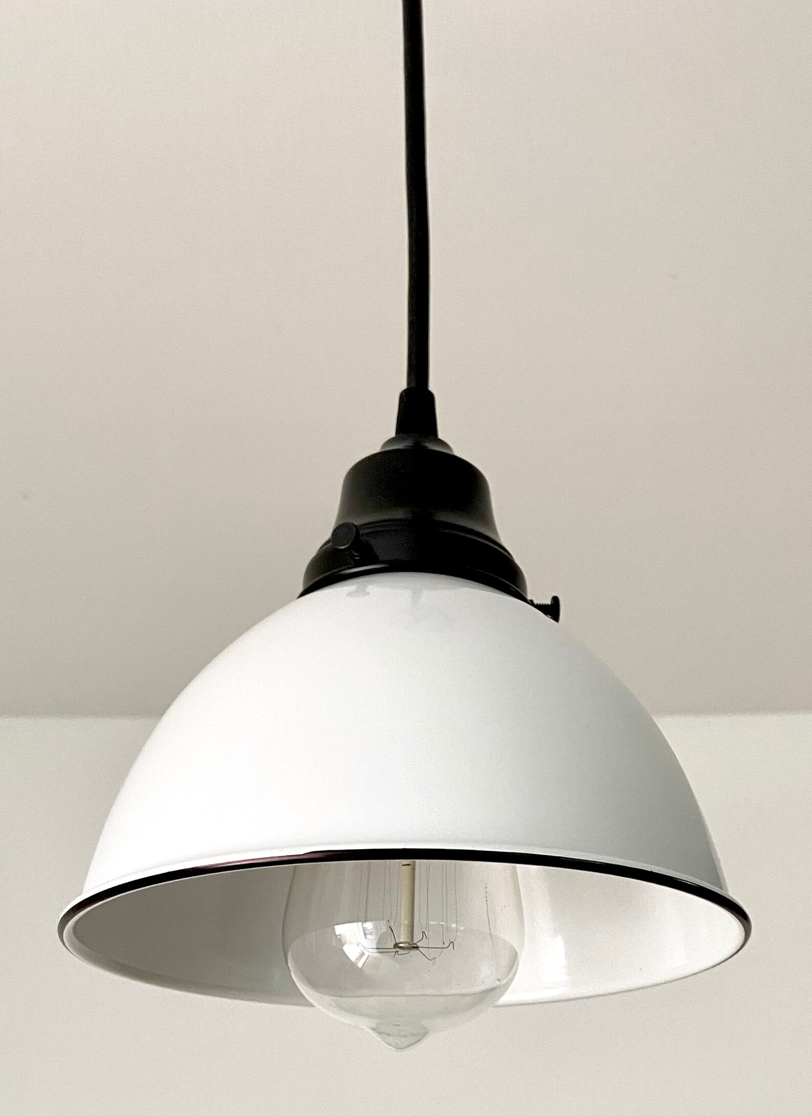 Modern Farmhouse White Pendant Light - Flush Mount Ceiling Lighting ...