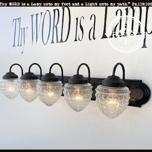 Clear Acorn Glass Lighting Vanity Trio - Antique Bathroom Light Fixtures Wall Mount Farmhouse Kitchen Dining Room Ceiling Chandelier Lamp bild 9