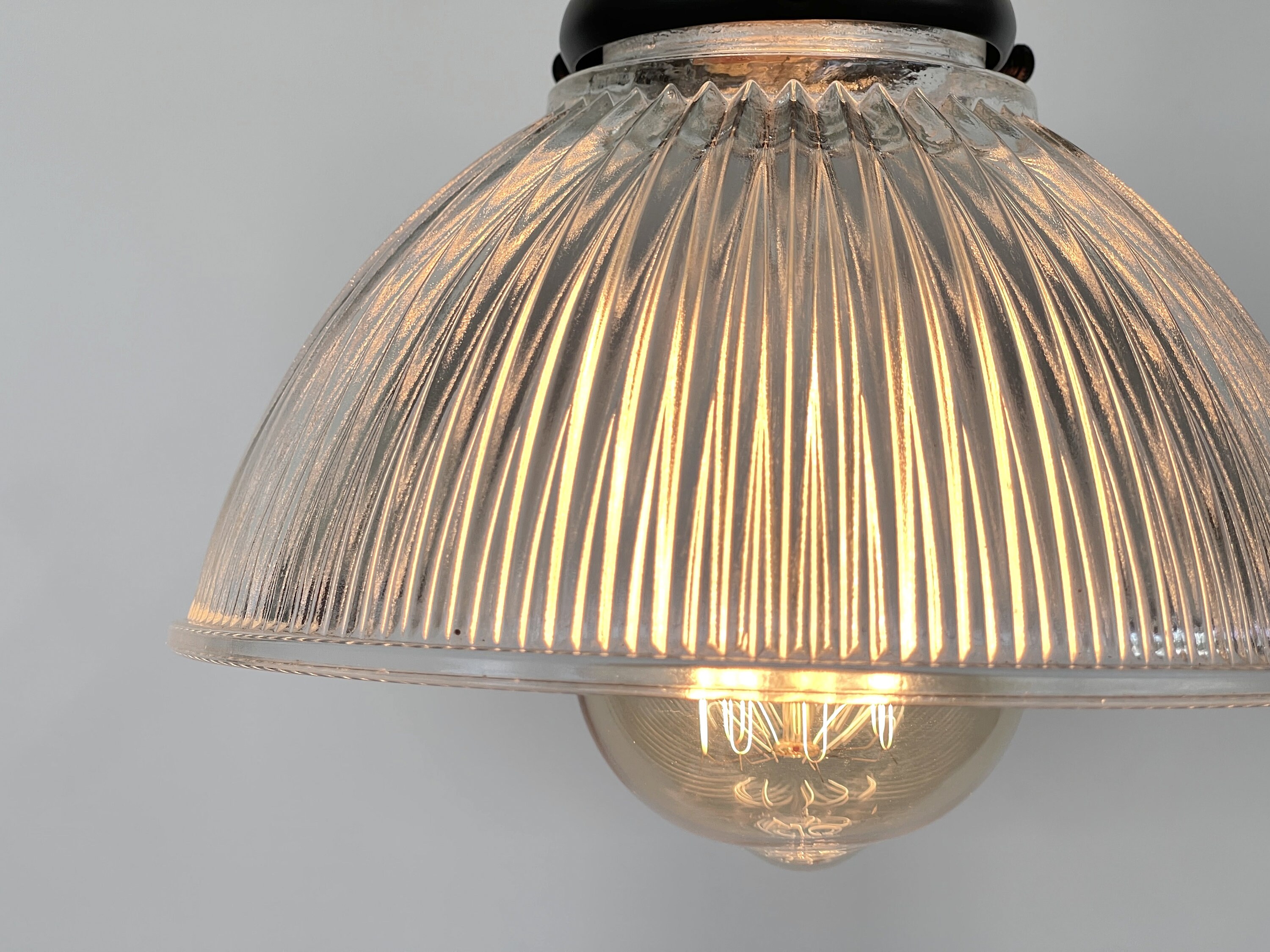 Vintage holophane pendant light deals