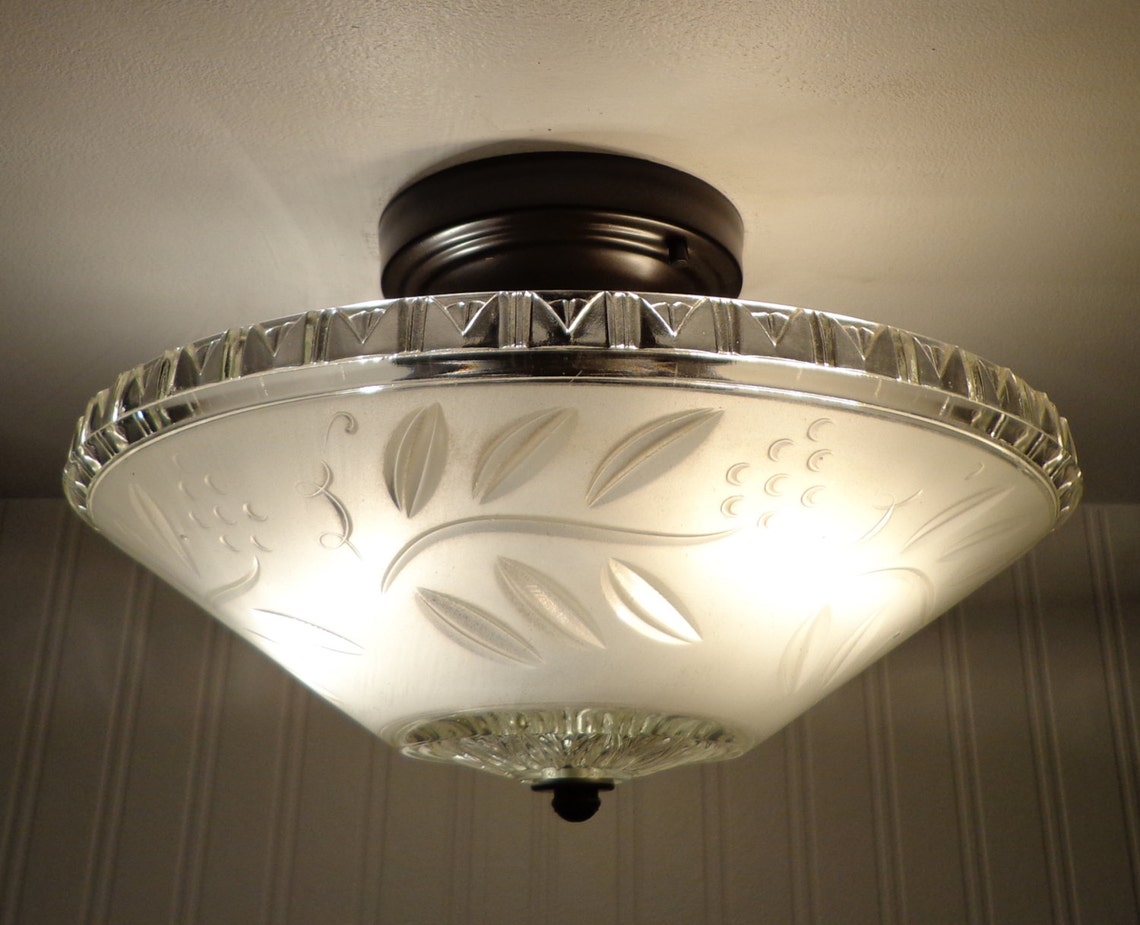 Antique CEILING LIGHT with SemiFlush Mount Etsy