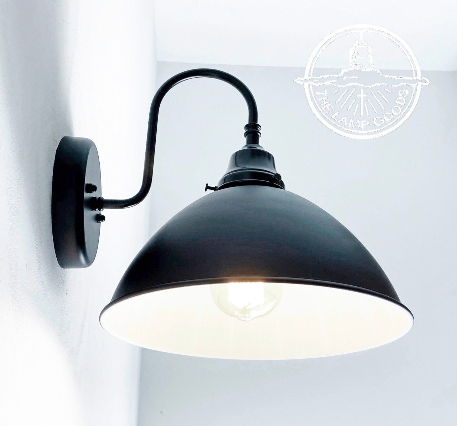Large Black Wall SCONCE Modern Farmhouse Lighting Enamel - Etsy