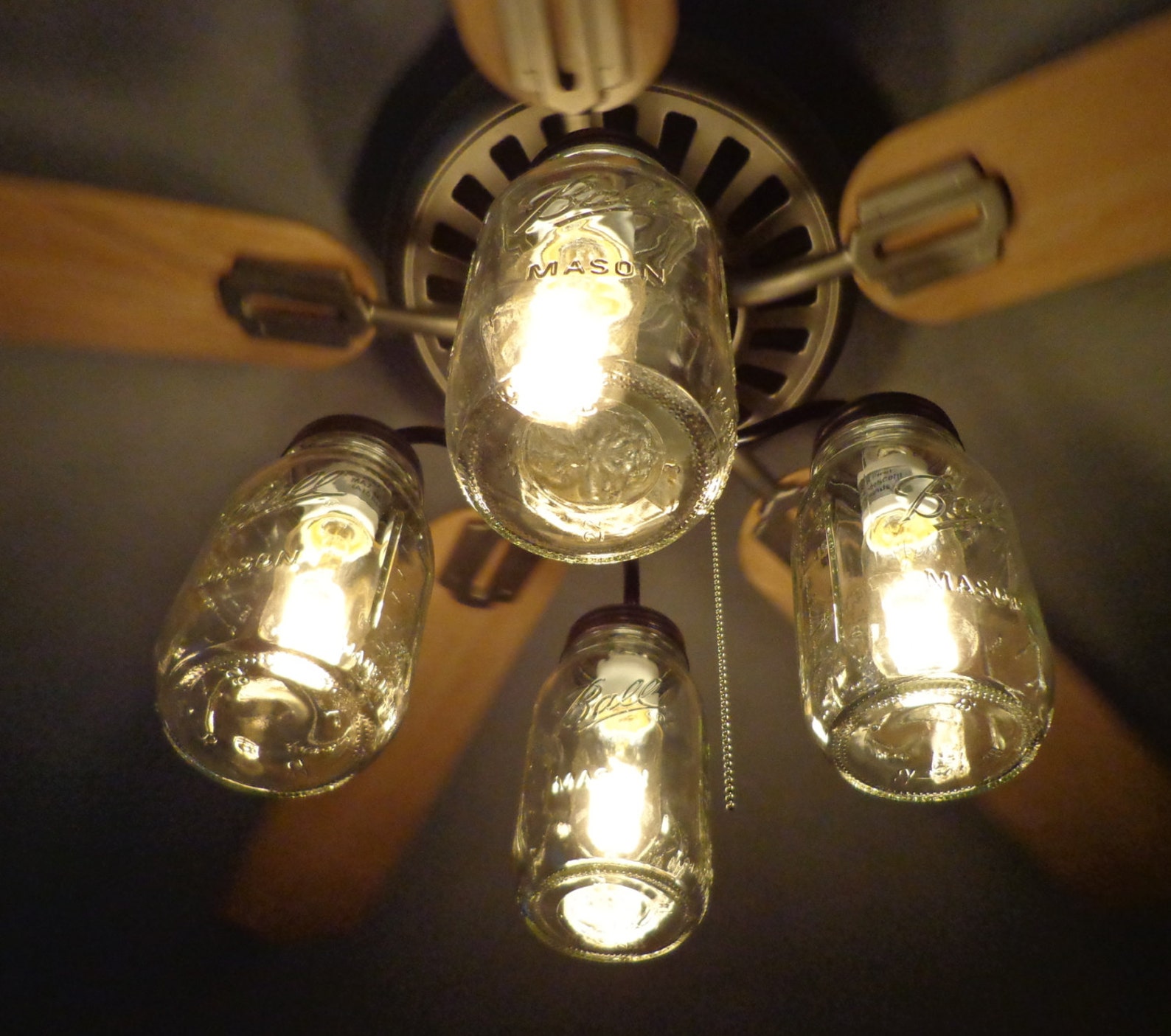 Mason Jar Ceiling Fan LIGHT KIT ONLY Handcrafted Rustic Etsy