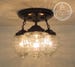 Acorn Antique Ceiling Light Fixtures Chain Trio-Kitchen Bathroom Lighting Pendant Lamp Glass Flush Mount Farmhouse Chandelier Vintage 