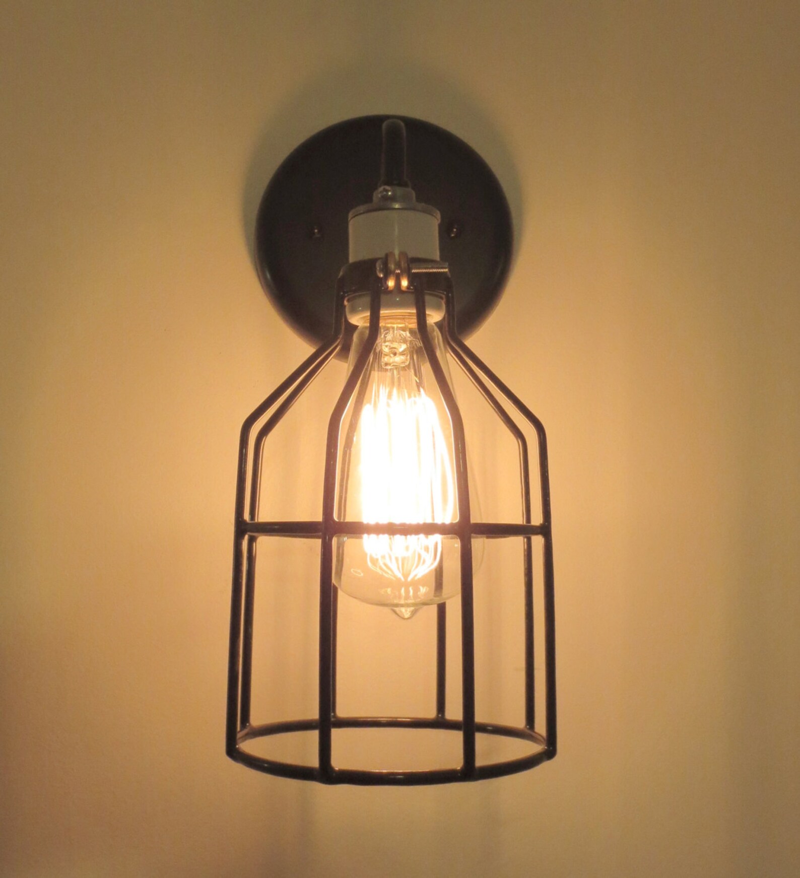 Industrial Wall LIGHT SCONCE With Edison Bulb Etsy
