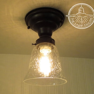 Seeded FLUSH Mount Glass Ceiling LIGHT - Lighting Fixture Farmhouse Chandelier Pendant Kitchen Hall Pantry Bubble Glass Bedroom Bathroom