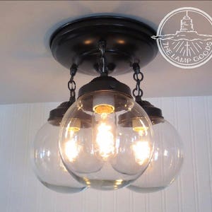 Biddeford II. Flush Mount Ceiling Lights Modern Lighting Fixture Chain Trio image 1