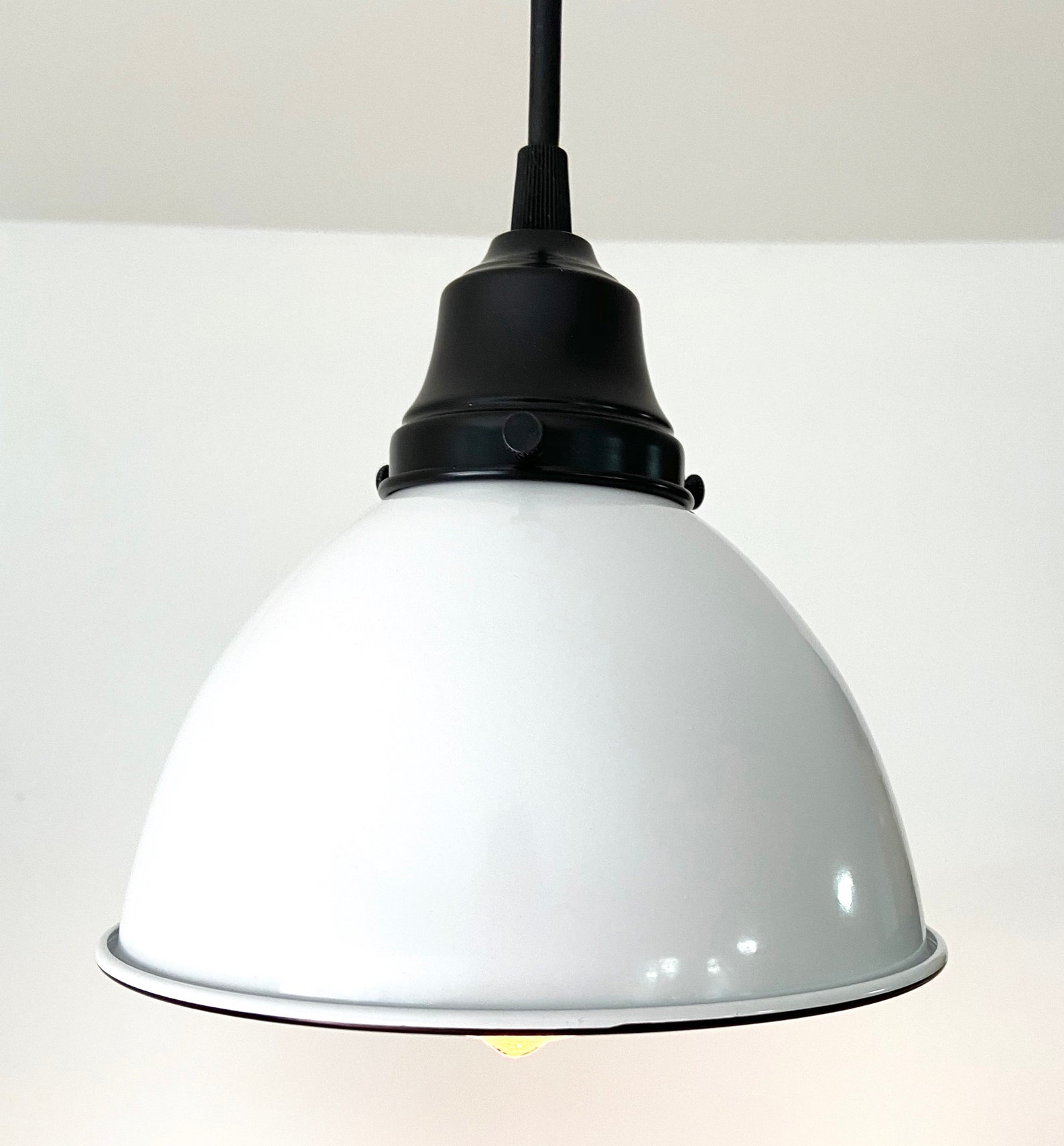 Modern Farmhouse White Pendant Light - Flush Mount Ceiling Lighting ...
