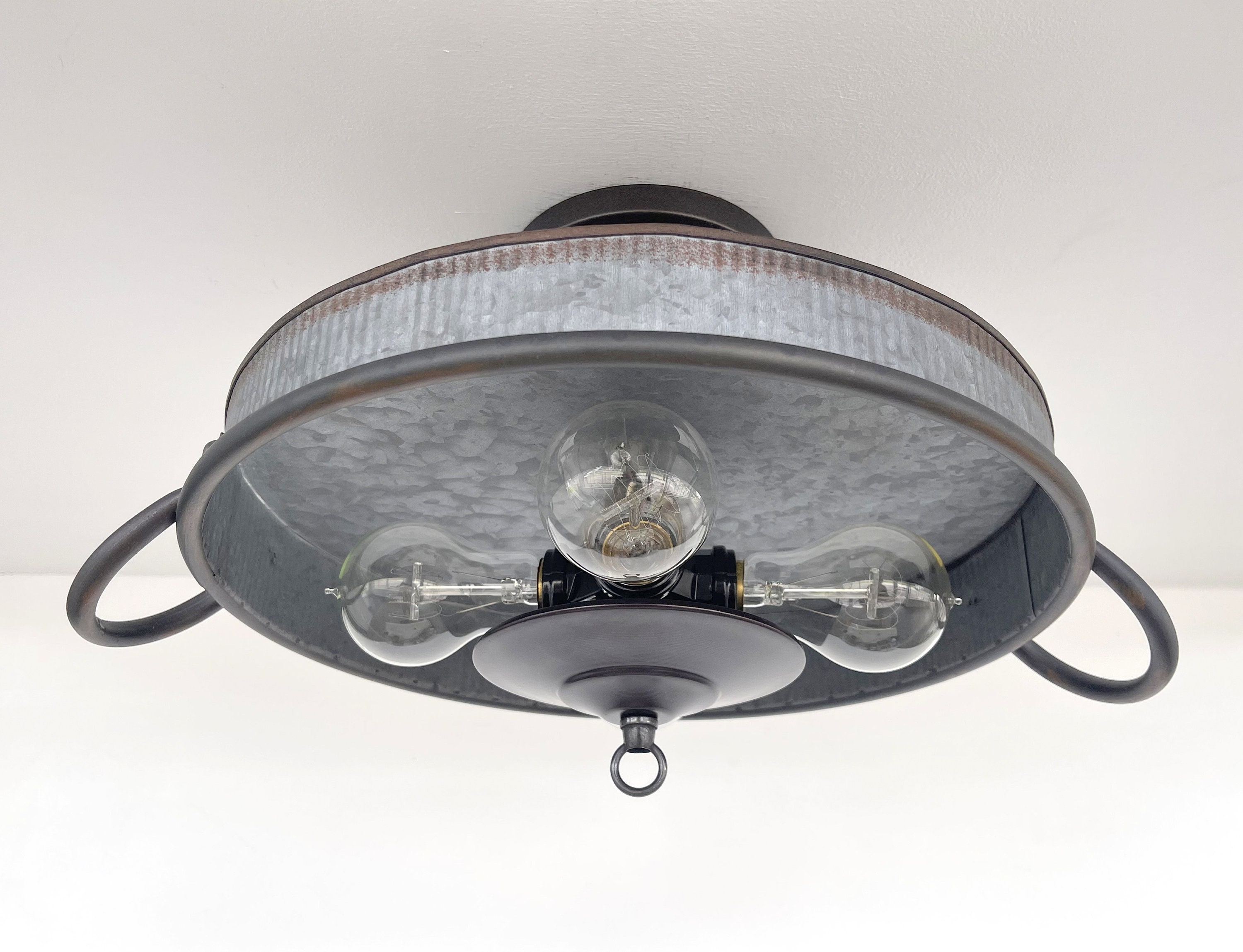 Black iron flush mount ceiling light deals