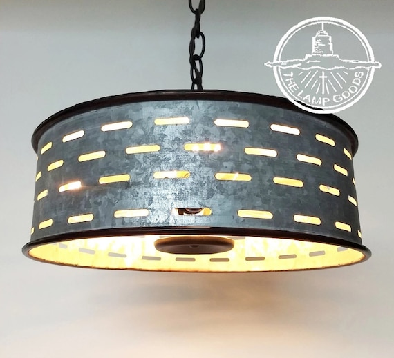 Rustic Galvanized Chandelier Light Fixture Farmhouse Ceiling