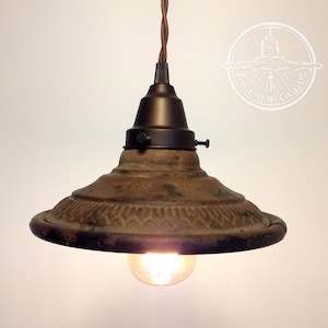 Rustic INDUSTRIAL Pendant Light Fixture - Hanging Chandelier Ceiling Lighting Farmhouse Kitchen Glass Island Modern Cabin Cottage Flush