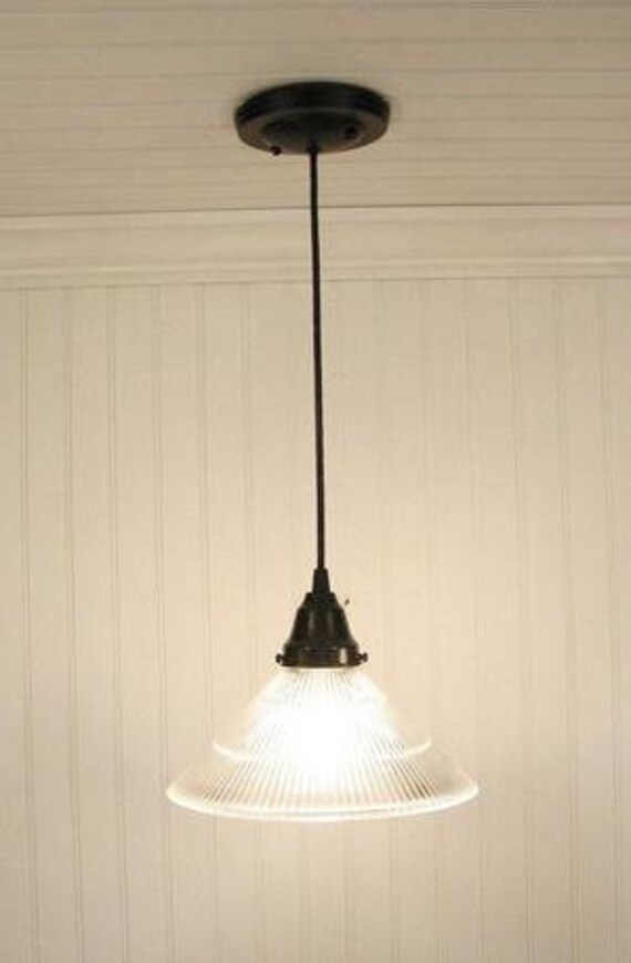 Glass Pendant Lighting Large Holophane Cone Lights Ceiling Flush Mount