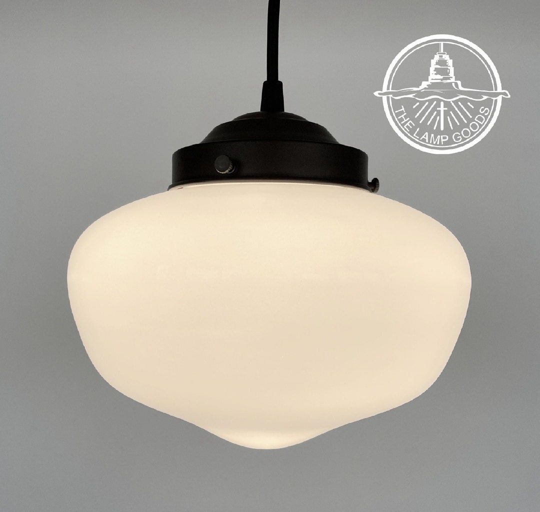 Schoolhouse milk cheap glass pendant
