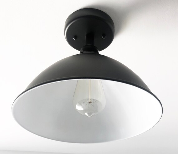 Farmhouse black flush mount ceiling light deals