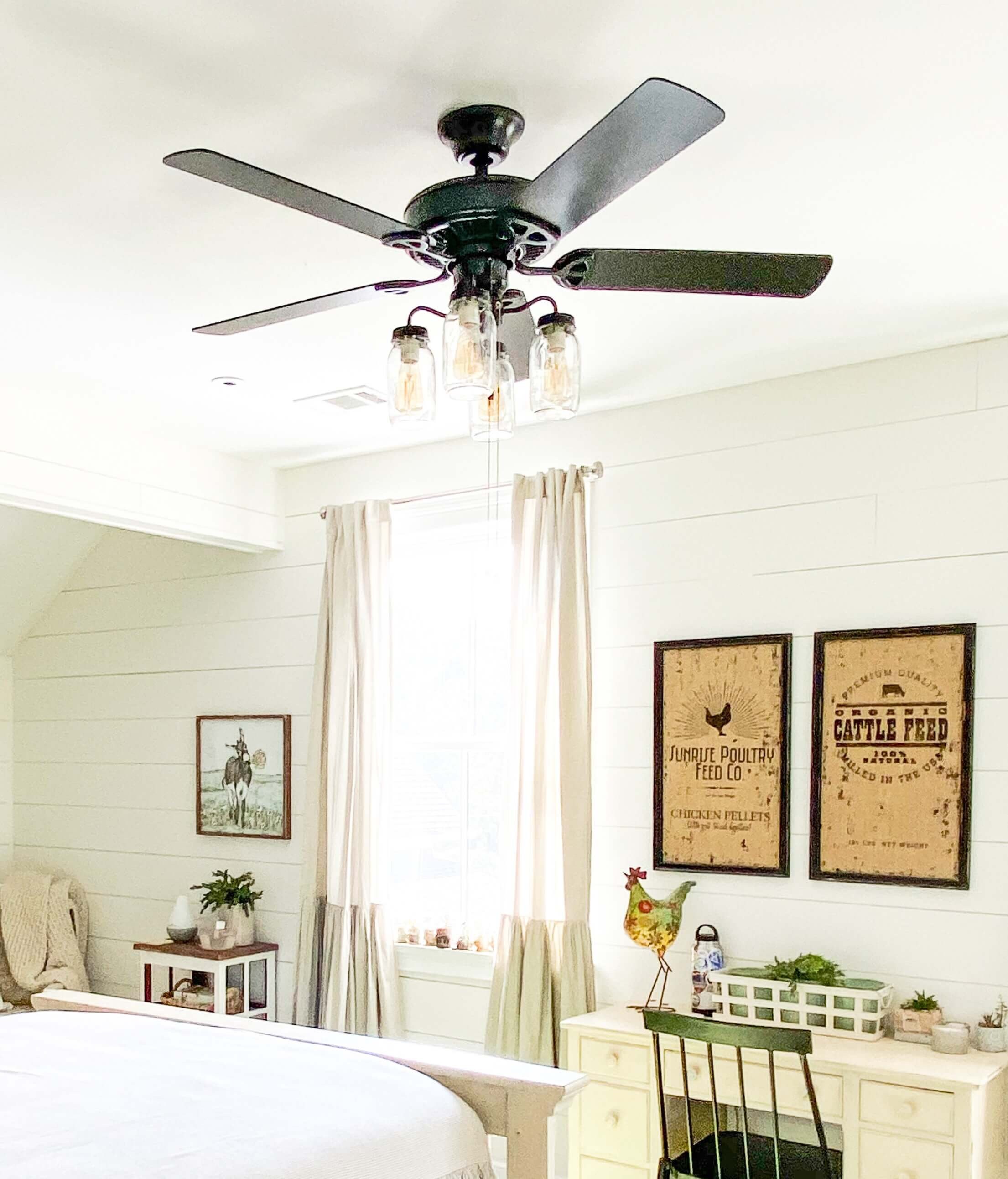 Mason Jar Ceiling Fan LIGHT KIT ONLY Farmhouse Chandelier Vintage