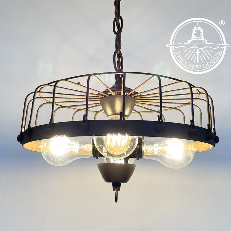 ACNKTZ 19.7'' Farmhouse Dining Room Light Fixture, 5-Light Round Metal Kitchen Light Fixtures