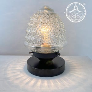Antique Glass Table Lamp Vintage Bedroom Stand Light Fixture - Plug In Black Living Room Lighting Home Antique Farmhouse Night Desk Office