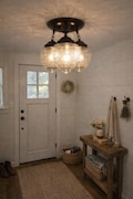 Acorn Antique Ceiling Light Fixtures Chain Trio-Kitchen Bathroom Lighting Pendant Lamp Glass Flush Mount Farmhouse Chandelier Vintage