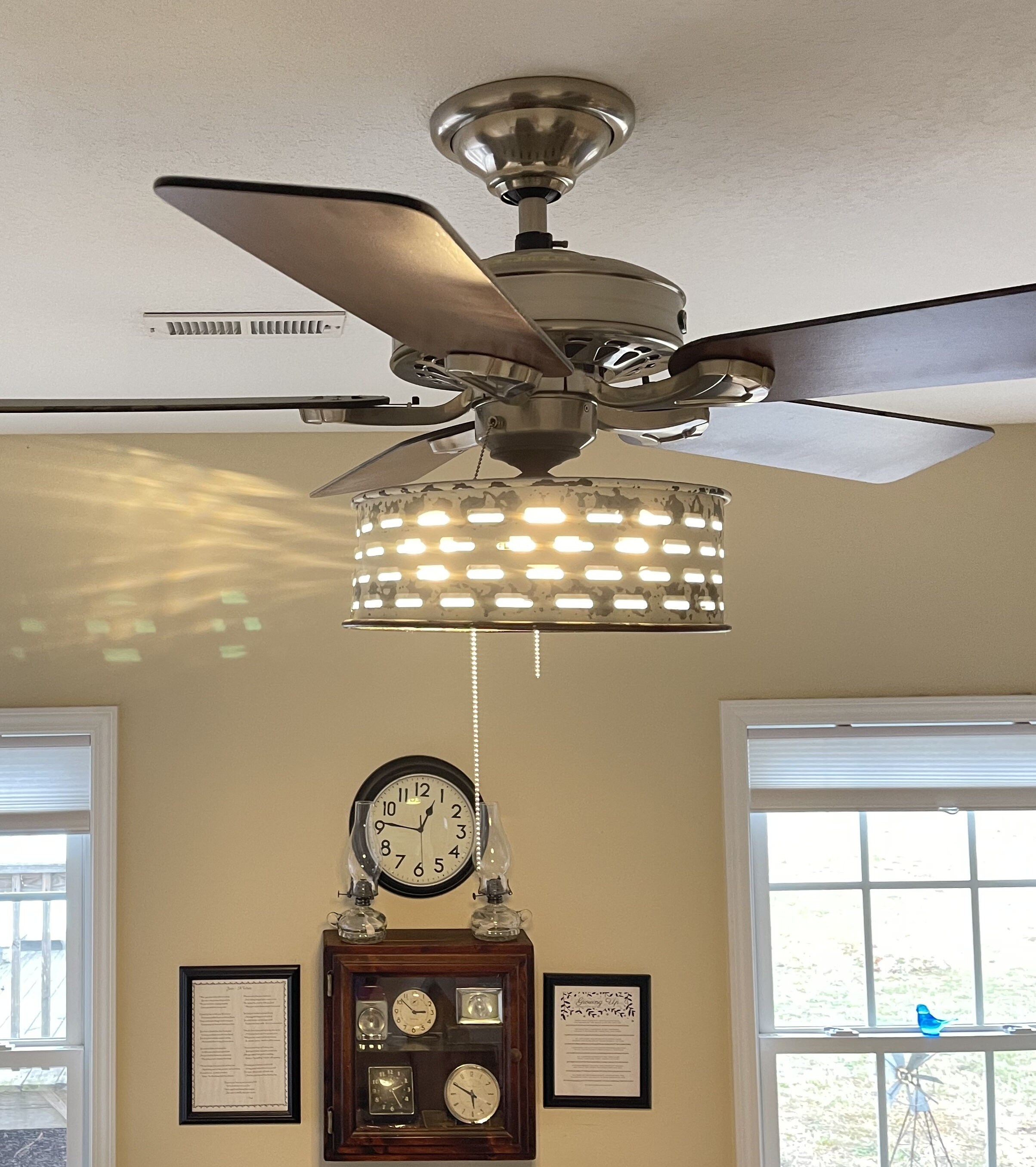 Drum Ceiling Fan Light Kit of Rustic 
