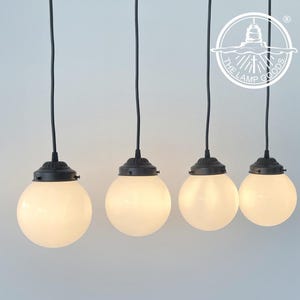 MODERN CONTEMPORARY Glass Dining Room Rectangular Chandelier PENDANT Light -Milk Glass Lighting Fixture Kitchen Bathroom Mid Century Island