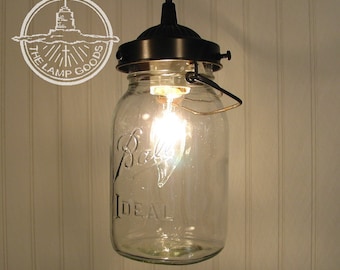 Vintage Retro Glass Mason Jam Jar Ceiling Light Pendant Shade Lighting 