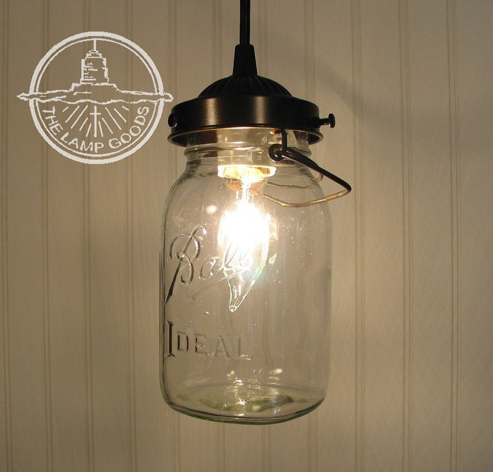 Glass jar 2024 pendant light