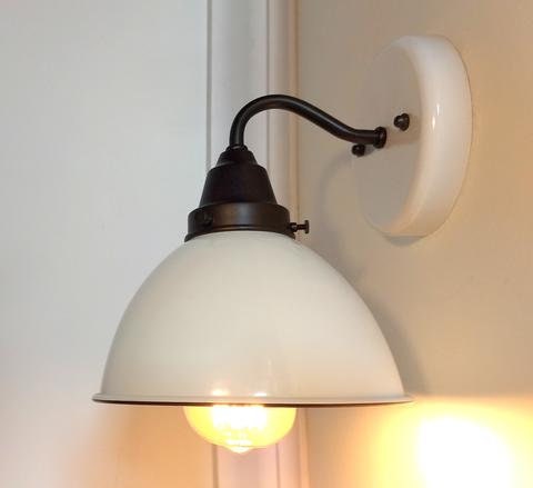 White Enamel Wall SCONCE Vintage Farmhouse Lighting Modern