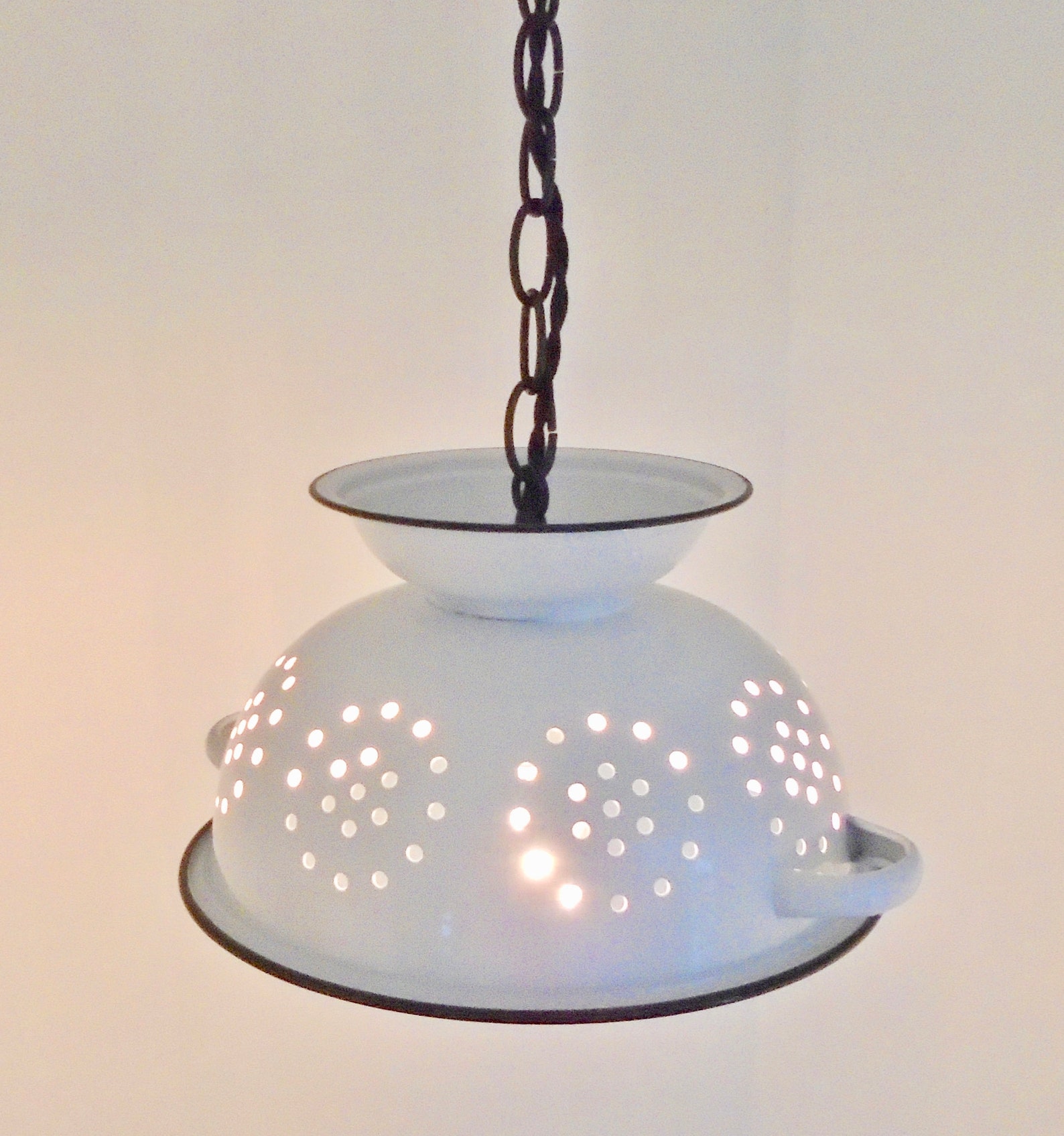Modern Farmhouse Colander White Chandelier Lighting Fixture Etsy