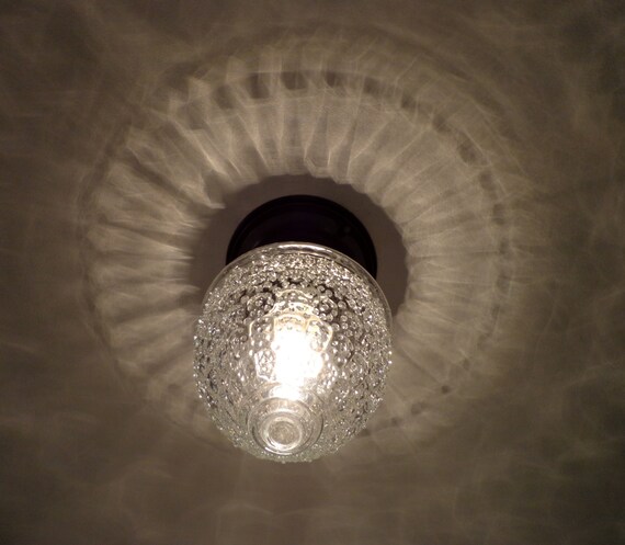 Island Falls Glass Ceiling Light Clear Globe Flush Mount Etsy