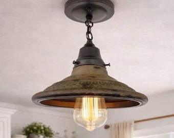 Plafonnier INDUSTRIEL rustique | 7 po. L | Éclairage affleurant Cuisine de ferme Salle de bain Cabine Buanderie Chambre à coucher Lavabo Cottage Couloir