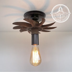 Rustic Vintage Threshing Wheel Ceiling Light -Lighting Fixture Farmhouse Chandelier Kitchen Edison Bulb Lamp Goods