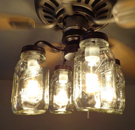 Mason Jar Ceiling Fan Light Kit Only With New Quarts Farmhouse Chandelier Flush Mount Lighting Fixture Kitchen Bathroom Remodel Fan Track