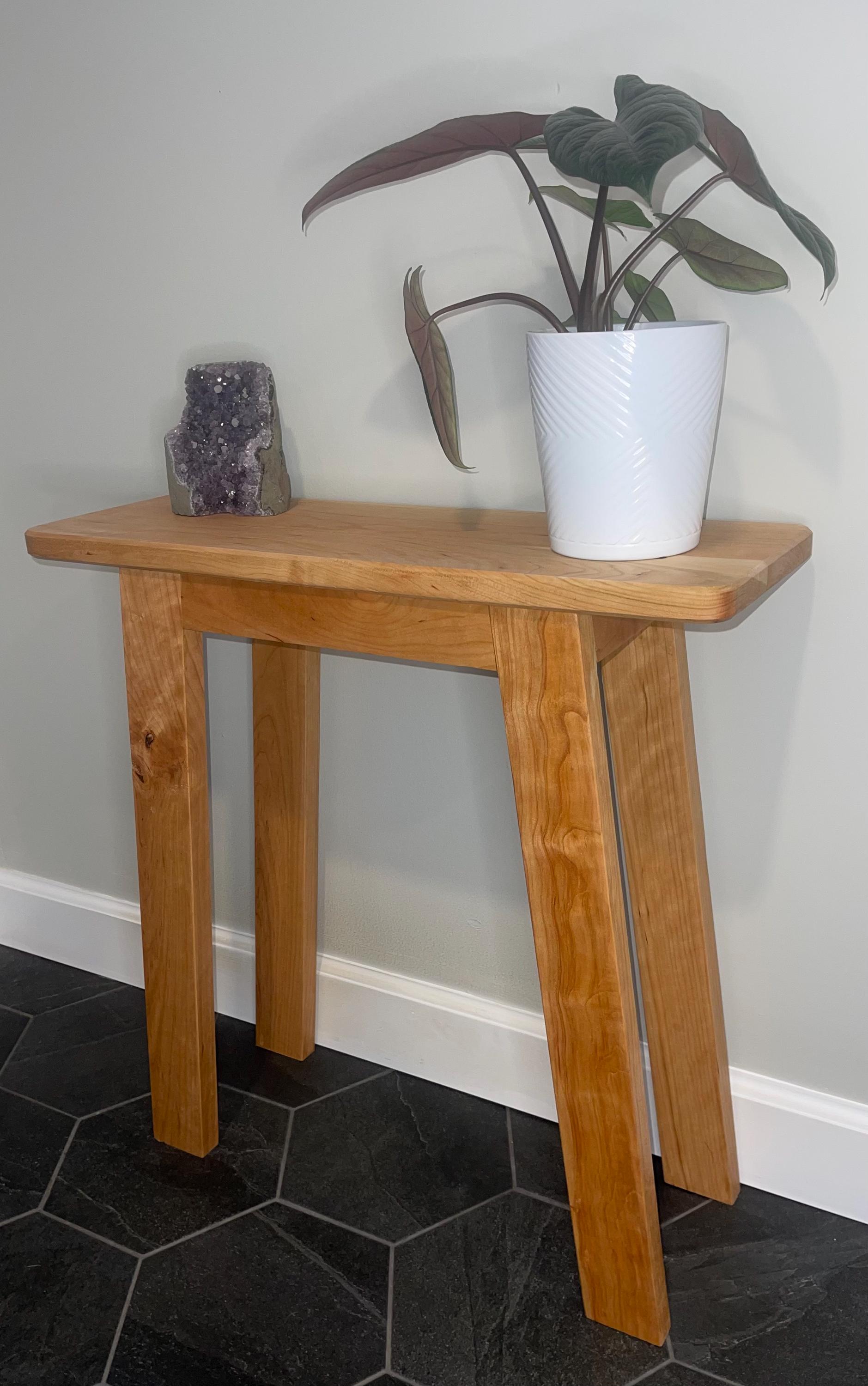 The Z Table- Narrow End Table, Side Table, Night Stand, Plant
