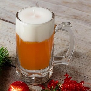 Beer Mug Glass Candle / Scented Beer Candle / Beer Candle / Beer Lovers / Beer Lovers / Beer Candle / Hand Poured