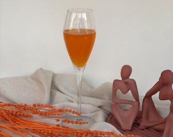 Bougie en verre de vin orange Monte-Carlo / Bougie en cire de gel / Bougie martini / Bougie vin mousseux / Bougies à boire / Amateurs de vin / Bougie réaliste
