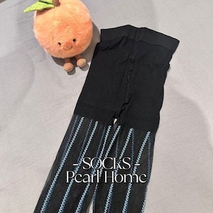 Blue & Black Striped Pantyhose | Chic Sheer Tights