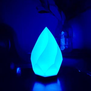 Aesthetic Crystal Flame Table Lamp | Beautiful Mood Lighting, Colorful Decor for Bedrooms & Living Rooms
