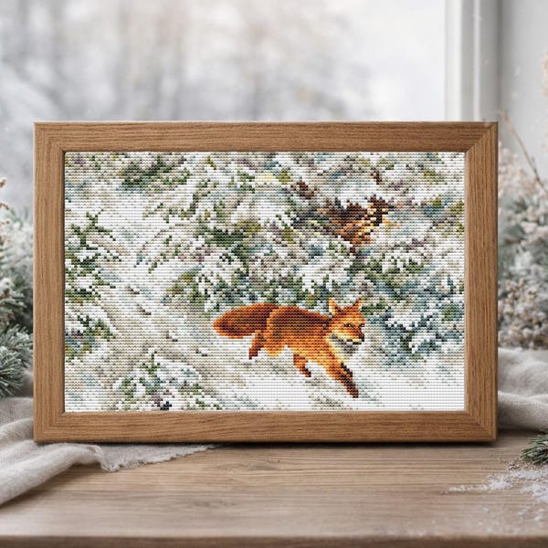 Fox Cross Stitch Pattern | Woodland Animal Embroidery Design (PDF)