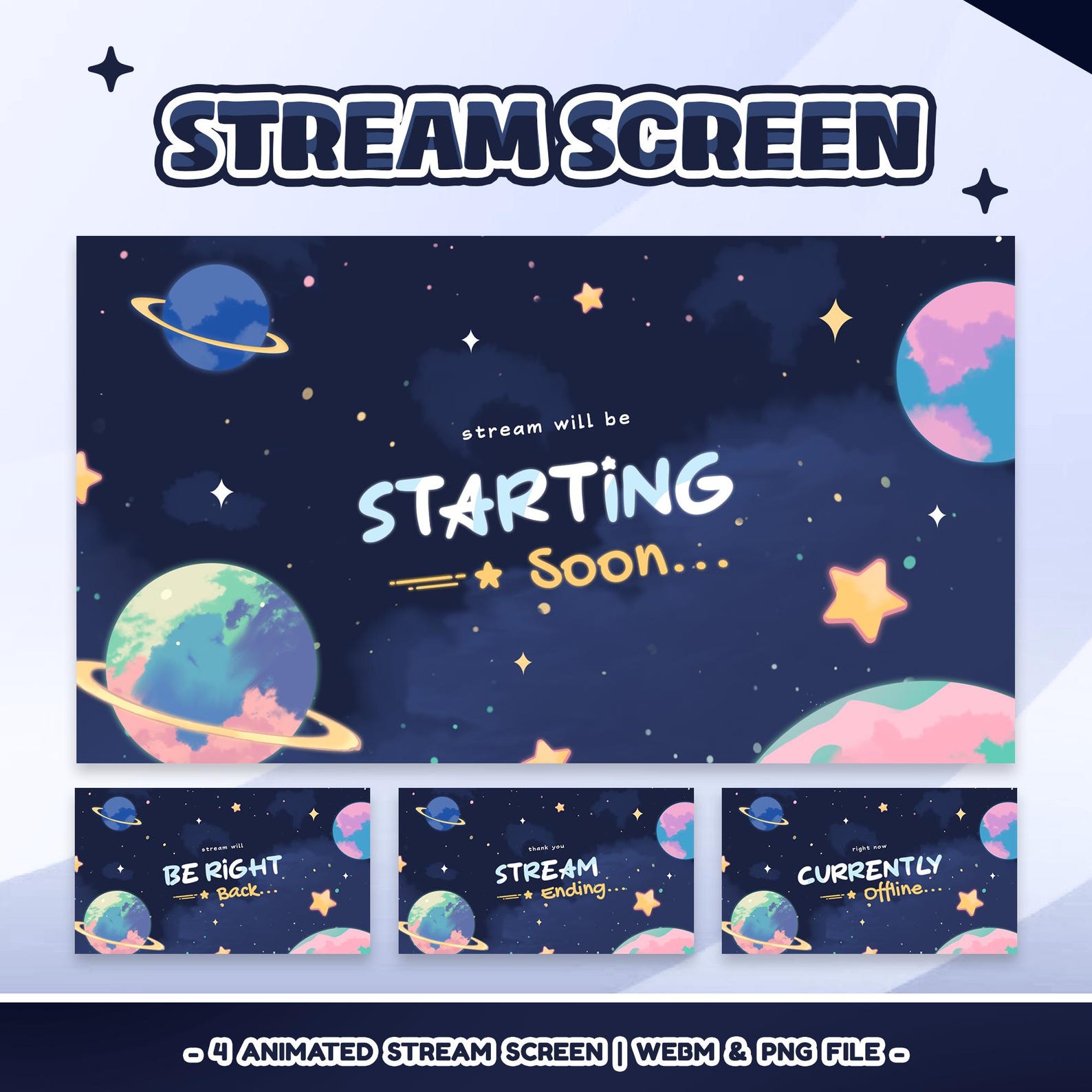 Cosmic Dreams Animated Stream Overlay Package for Twitch and OBS ...
