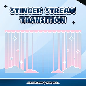 Candy Stripe Stinger Transition – Smooth Scene Change/Pastel Stripe Pattern/Cute Cloud Heart Motion/Kawaii Soft Animated Transition
