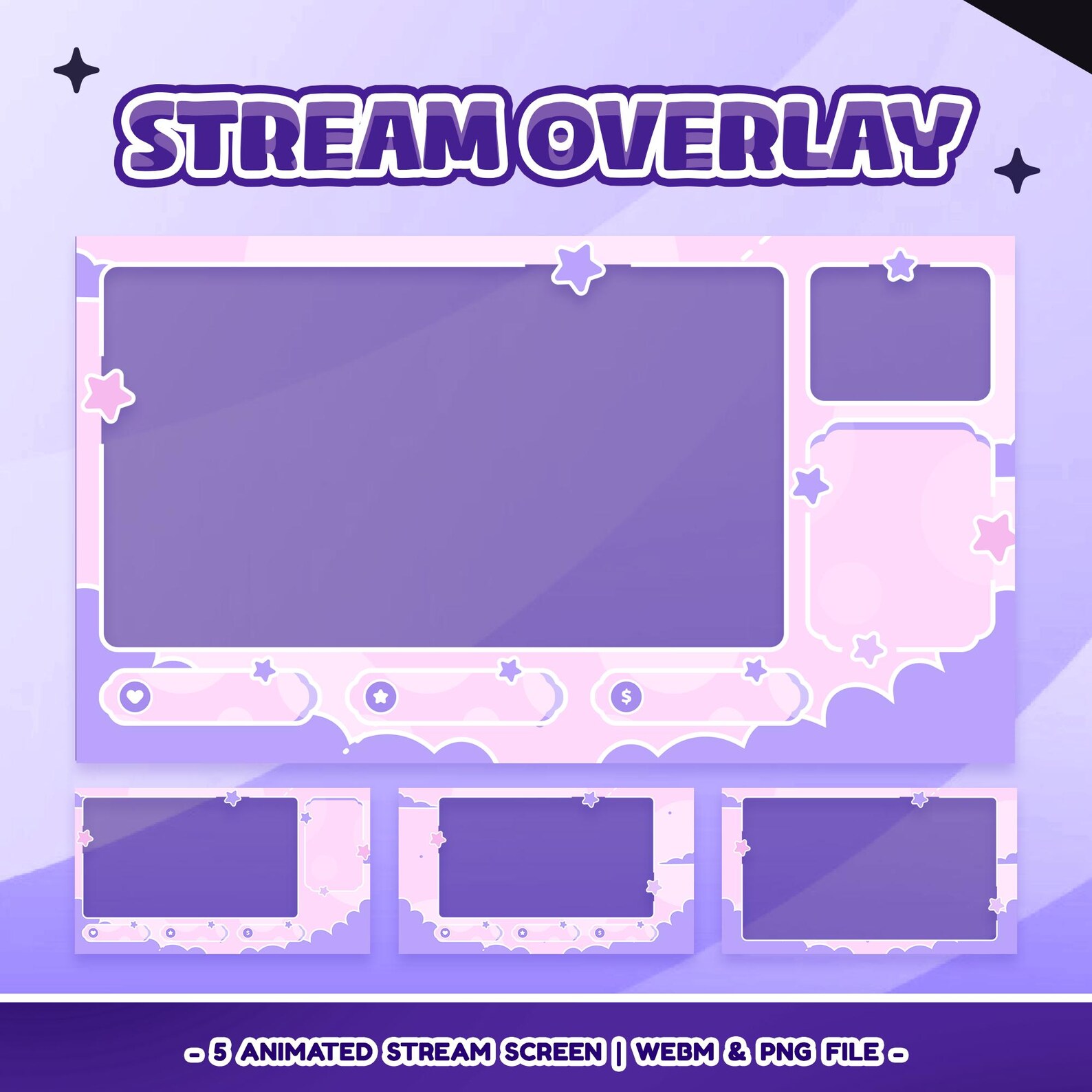 Twinkleberry Animated Stream Overlay Pack for Twitch Kick Youtube ...