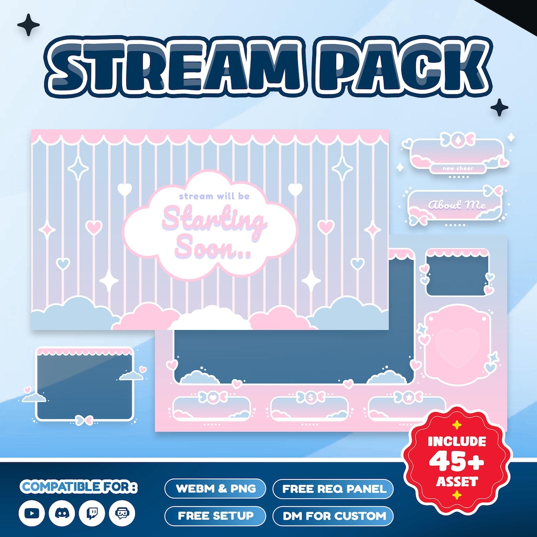 Candy Stripe Stream Package – Pastel Pink Blue Cute Stripe Pattern ...