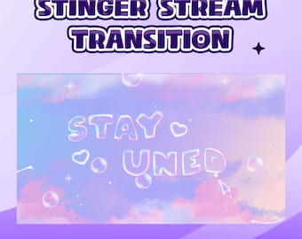 Animerad Stinger-övergång med Bubble Clouds för Twitch Kick YouTube – Mjuk pastellfärgad toning med flytande bubblor och molnig himmelsrörelseestetik