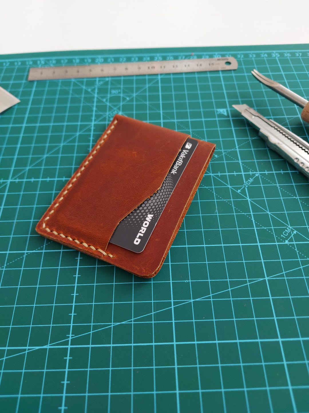 Logo Cardholder in Calf Leather