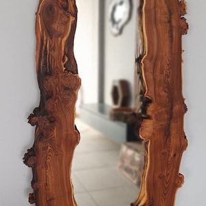Natural live edge mirror,rustic natural decor,decorative mirror for entryway,wooden live edge mirror,handmade wood mirror.wood wall mirror